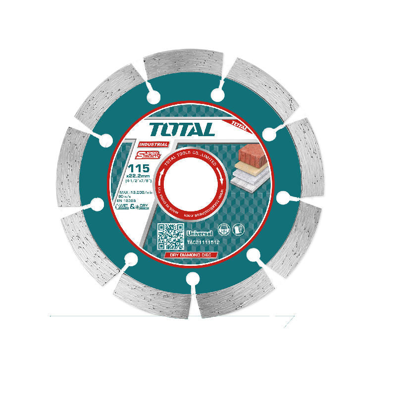 Diamantna rezalna plošča 115mm, serija INDUSTRIAL (TAC21111512) TOTAL